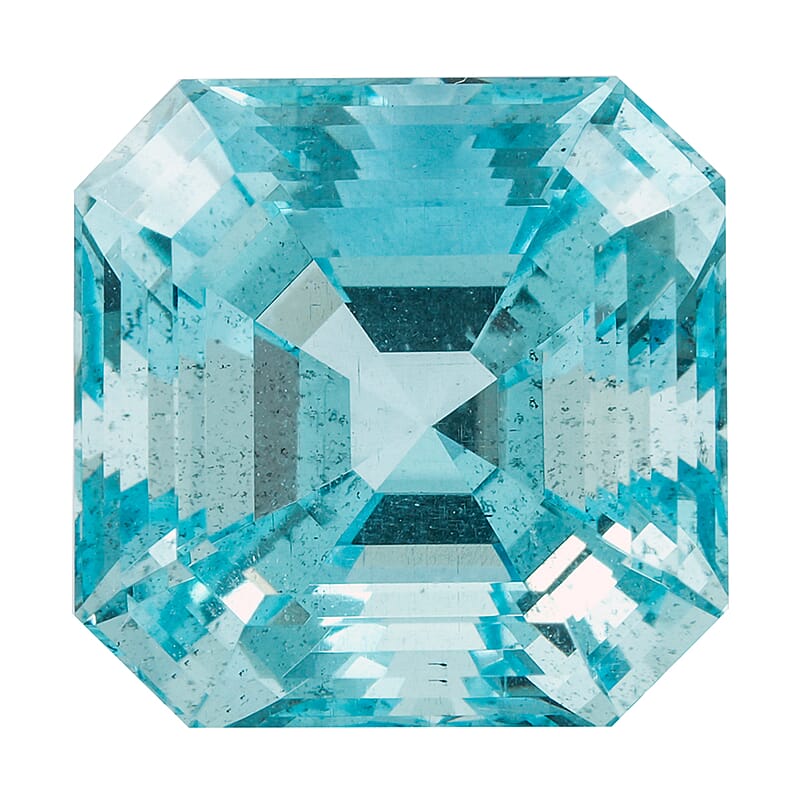 Certified and Appraised AAAA Asscher Cut Santa Maria Aquamarine (Sqr Free Size) 6.00 ctw