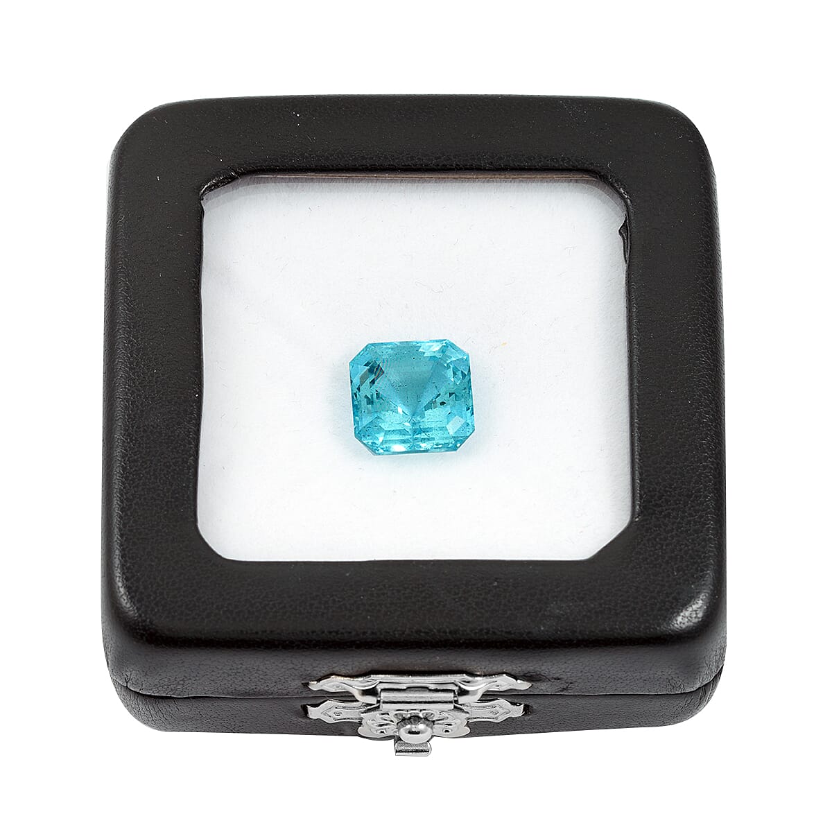 Certified & Appraised AAAA Asscher Cut Santa Maria Aquamarine (Sqr Free Size) 6.00 ctw image number 3