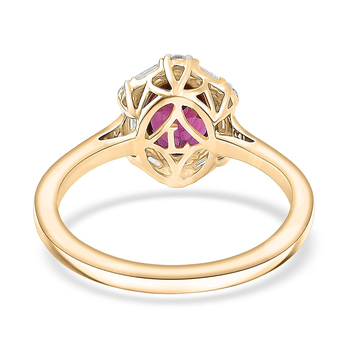 Certified & Appraised AAA Radiant Ember Garnet and Luxuriant Lab Grown Diamond G-H SI 1.65 ctw Ring in 10K Yellow Gold (Size 9.0)