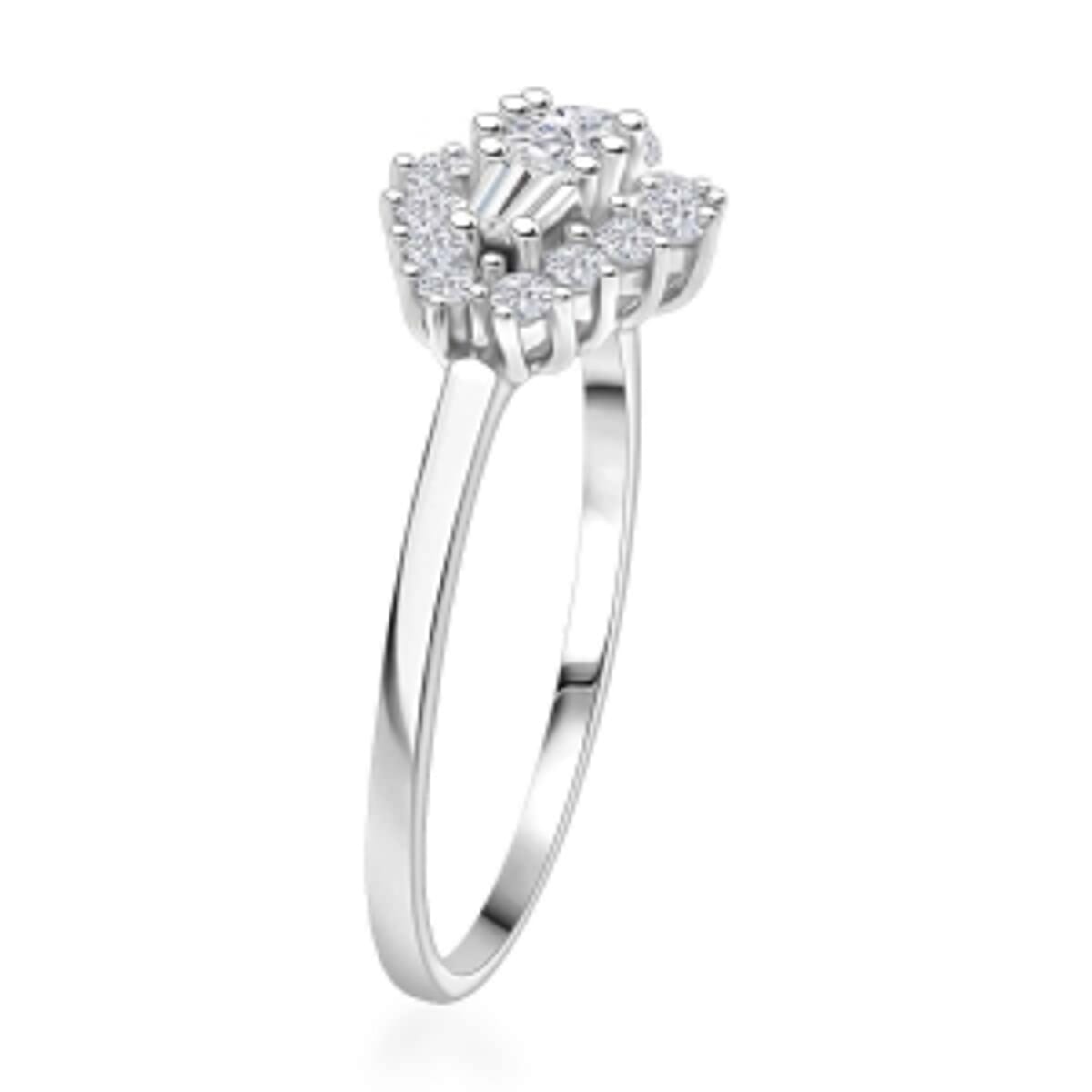 Simulated Diamond Ring in Rhodium Over Sterling Silver (Size 8) image number 4