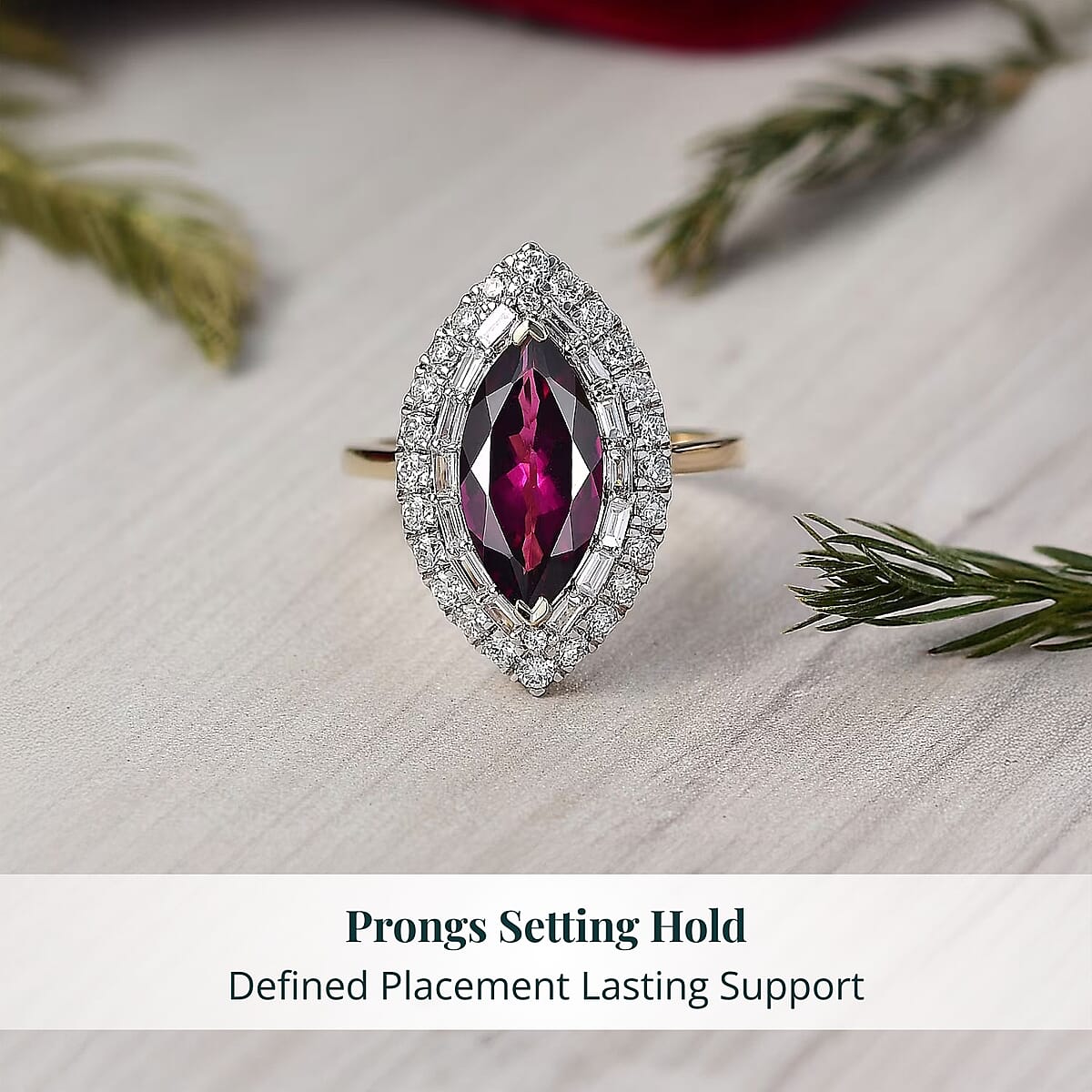 Certified & Appraised AAA Radiant Ember Garnet and Luxuriant Lab Grown Diamond G-H SI 3.63 ctw Ring in 10K Yellow Gold (Size 6.0) image number 3