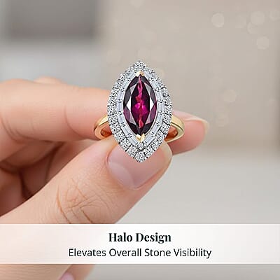 Certified & Appraised AAA Radiant Ember Garnet and Luxuriant Lab Grown Diamond G-H SI 3.63 ctw Ring in 10K Yellow Gold (Size 6.0)