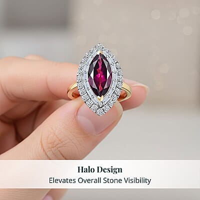 Certified & Appraised AAA Radiant Ember Garnet and Luxuriant Lab Grown Diamond G-H SI 3.63 ctw Ring in 10K Yellow Gold (Size 9.0)
