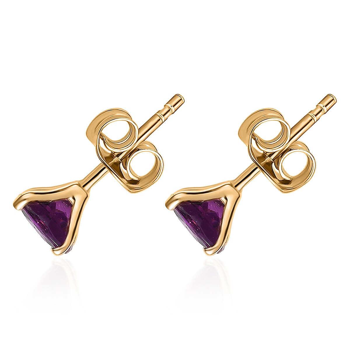 Certified & Appraised Luxoro AAA Radiant Ember Garnet 2.30 ctw Stud Earrings in 10K Yellow Gold image number 4