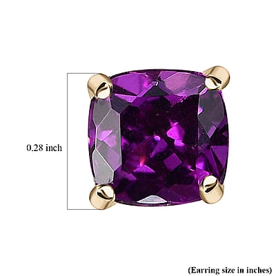 Certified & Appraised Luxoro AAA Radiant Ember Garnet 2.30 ctw Stud Earrings in 10K Yellow Gold