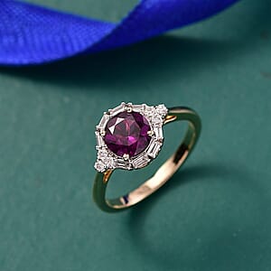 Certified and Appraised AAA Radiant Ember Garnet, Lab Grown Diamond Ring in 10K Yellow Gold 1.75 ctw (Size 10.5)