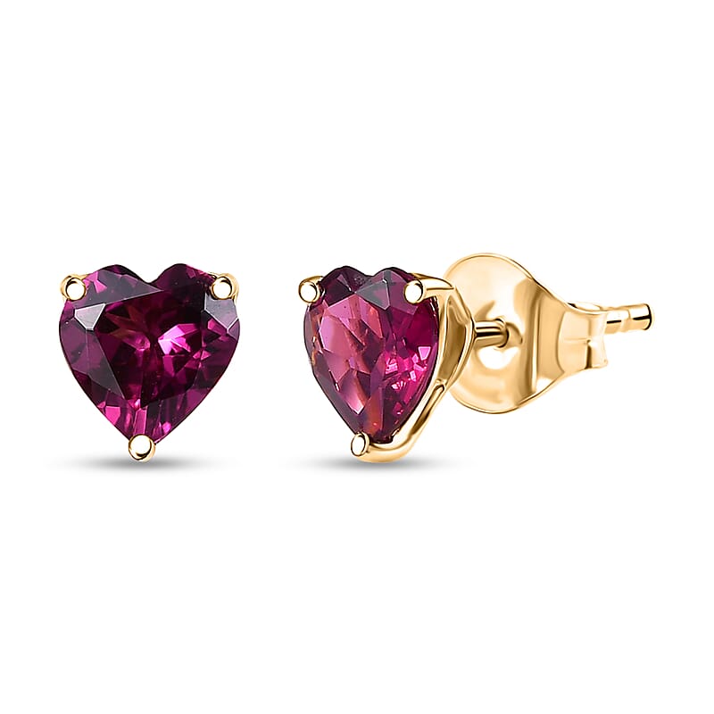 Certified & Appraised Luxoro AAA Radiant Ember Garnet 1.75 ctw Stud Earrings in 10K Yellow Gold
