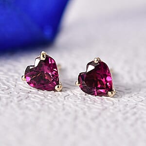 Certified & Appraised Luxoro AAA Radiant Ember Garnet 1.75 ctw Stud Earrings in 10K Yellow Gold