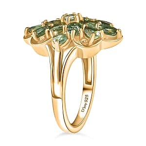 D'Joy Green Apatite 2.37 ctw Ring in 18K Vermeil Yellow Gold Over Sterling Silver (Size 9.0)