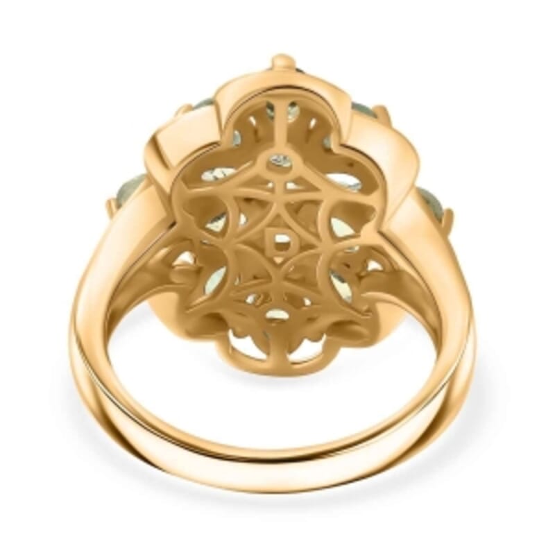 D'Joy Green Apatite 2.37 ctw Ring in 18K Vermeil Yellow Gold Over Sterling Silver (Size 9.0)