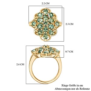 D'Joy Green Apatite 2.37 ctw Ring in 18K Vermeil Yellow Gold Over Sterling Silver (Size 9.0)