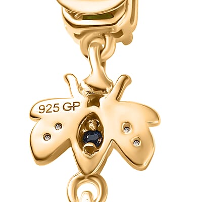  GP Trionfo Collection Premium Rose De France Amethyst and Multi Gemstones 3.70 ctw Earrings in 18K Vermeil Yellow Gold Over Sterling Silver