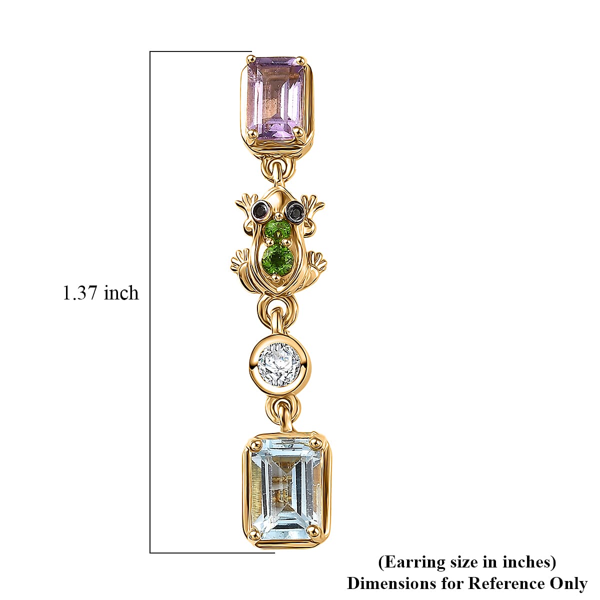 Doorbuster GP Trionfo Collection Premium Sky Blue Topaz and Multi Gemstone 4.30 ctw Earrings in 18K Vermeil Yellow Gold Over Sterling Silver image number 7