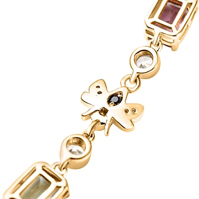  GP Trionfo Collection Premium Multi Gemstone 13.00 ctw Bracelet in 18K Vermeil Yellow Gold Over Sterling Silver (6.50 In)