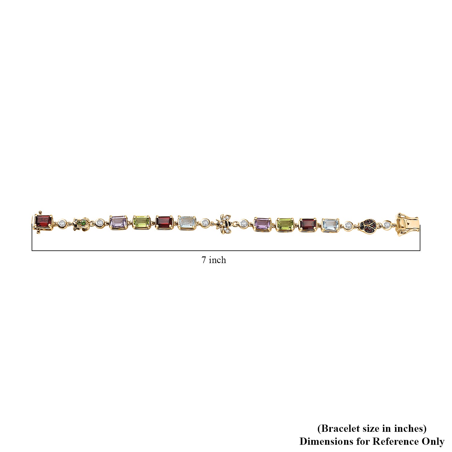  GP Trionfo Collection Premium Multi Gemstone 13.00 ctw Bracelet in 18K Vermeil Yellow Gold Over Sterling Silver (6.50 In)