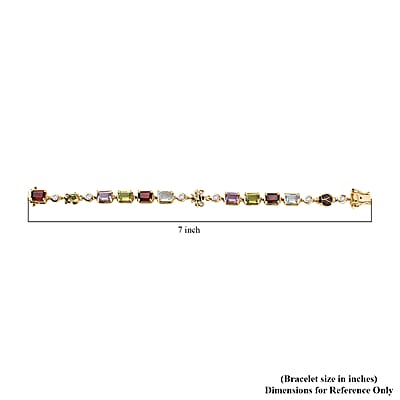  GP Trionfo Collection Premium Multi Gemstone 13.00 ctw Bracelet in 18K Vermeil Yellow Gold Over Sterling Silver (6.50 In)