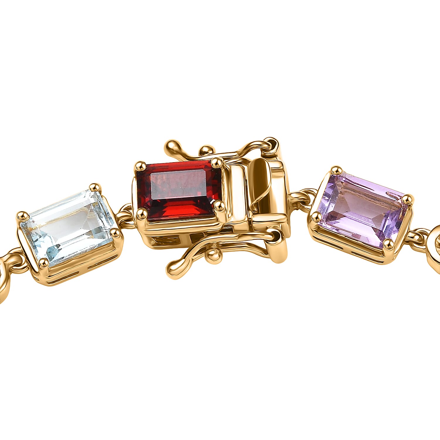  GP Trionfo Collection Premium Multi Gemstone 13.00 ctw Bracelet in 18K Vermeil Yellow Gold Over Sterling Sil (7.25 In)
