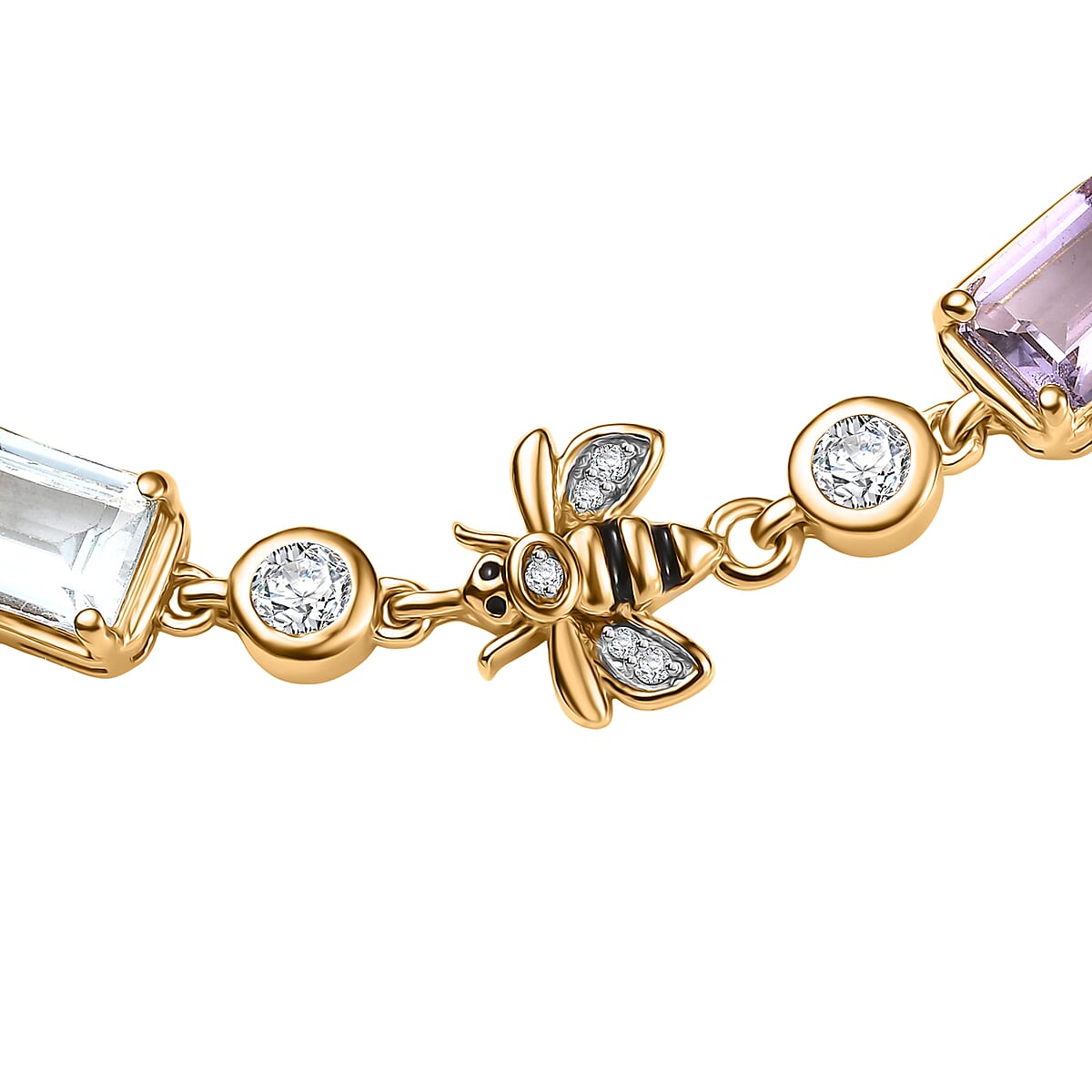 Doorbuster GP Trionfo Collection Premium Multi Gemstone 13.00 ctw Bracelet in 18K Vermeil Yellow Gold Over Sterling Sil (7.25 In) image number 5