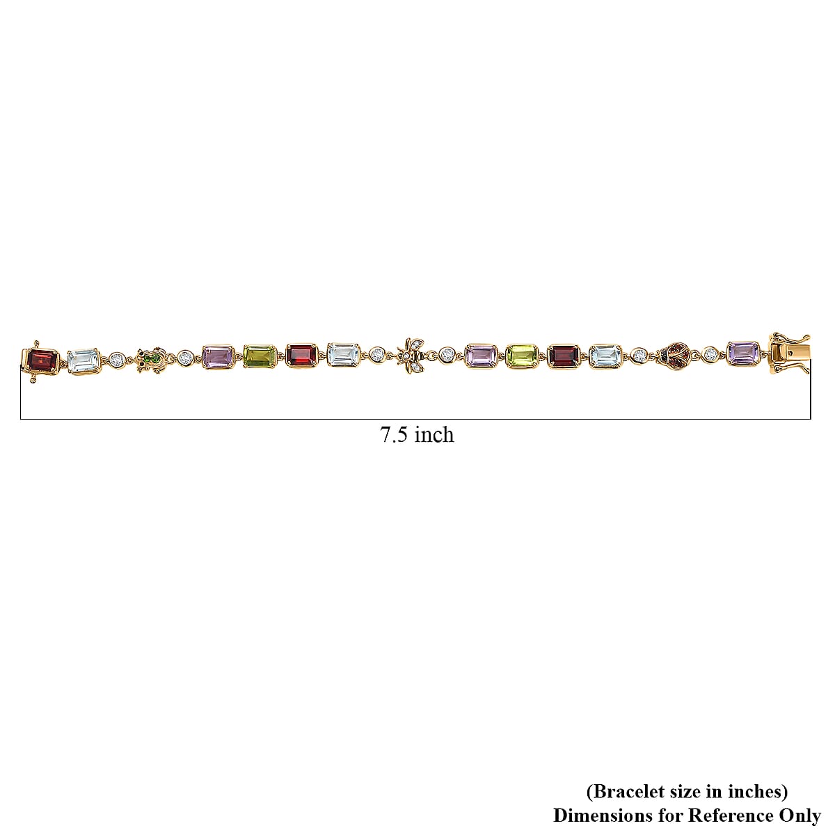 Doorbuster GP Trionfo Collection Premium Multi Gemstone 13.00 ctw Bracelet in 18K Vermeil Yellow Gold Over Sterling Sil (7.25 In) image number 6