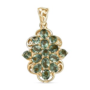 D'Joy Green Apatite 2.45 ctw Pendant in 18K Vermeil Yellow Gold Over Sterling Silver