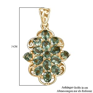 D'Joy Green Apatite 2.45 ctw Pendant in 18K Vermeil Yellow Gold Over Sterling Silver