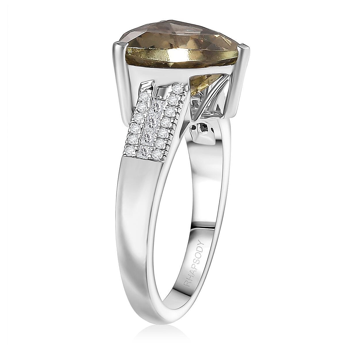 Doorbuster Rhapsody AAAA Turkizite and Diamond E-F VS 5.20 ctw Vibrancy of life Ring in 950 Platinum (Size 7.0) 7.35 Grams image number 3