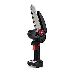 Livmore Black Cordless 6-inch Electric Chainsaw Box (Included: 2 Batteries, Charger, 2 Saw Blade, Glove, Goggle and Screwdriver)