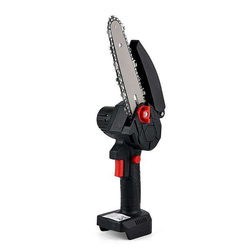 Livmore Black Cordless 6-inch Electric Chainsaw Box (Included: 2 Batteries, Charger, 2 Saw Blade, Glove, Goggle and Screwdriver)