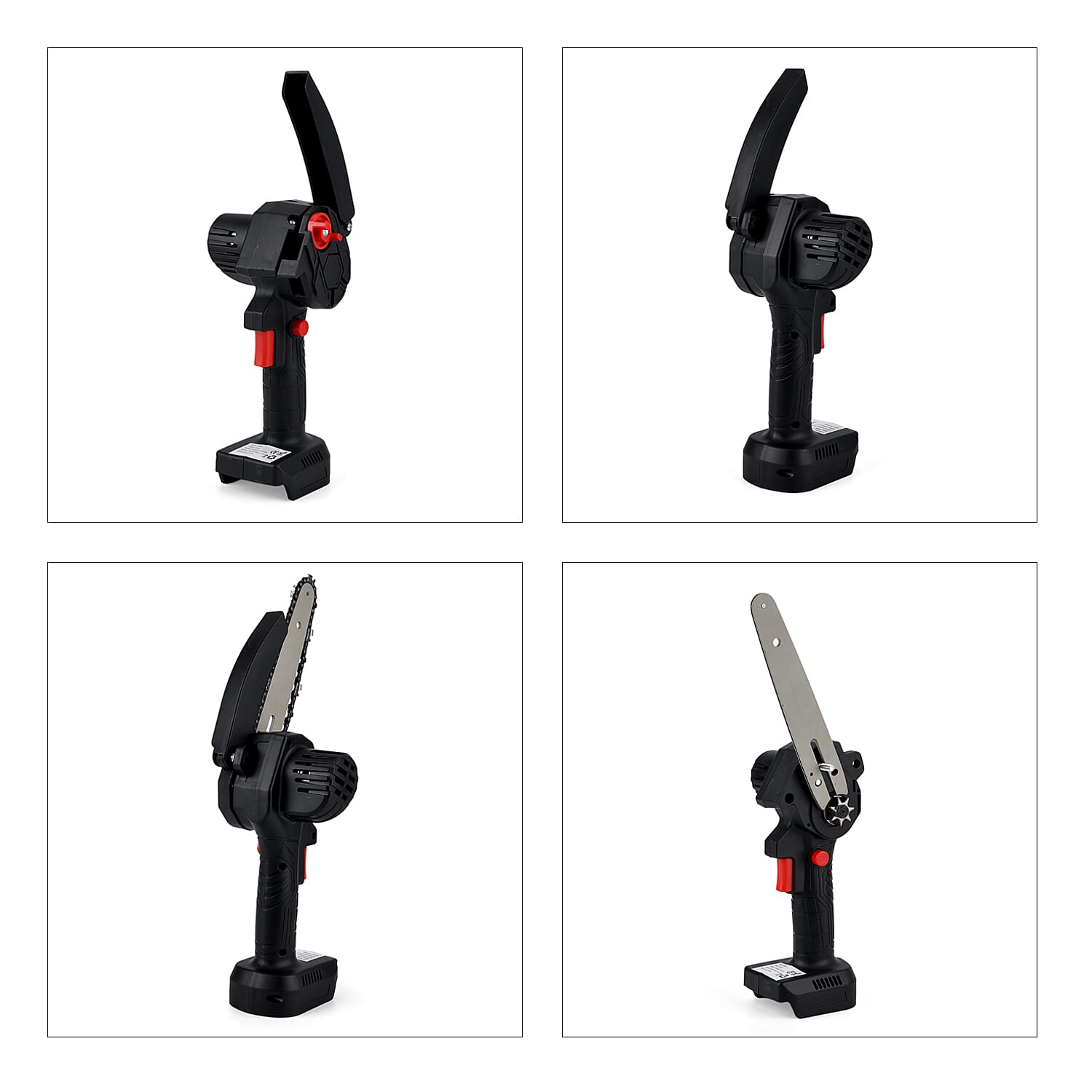 Livmore Black Cordless 6-inch Electric Chainsaw Box (Included: 2 Batteries, Charger, 2 Saw Blade, Glove, Goggle and Screwdriver)
