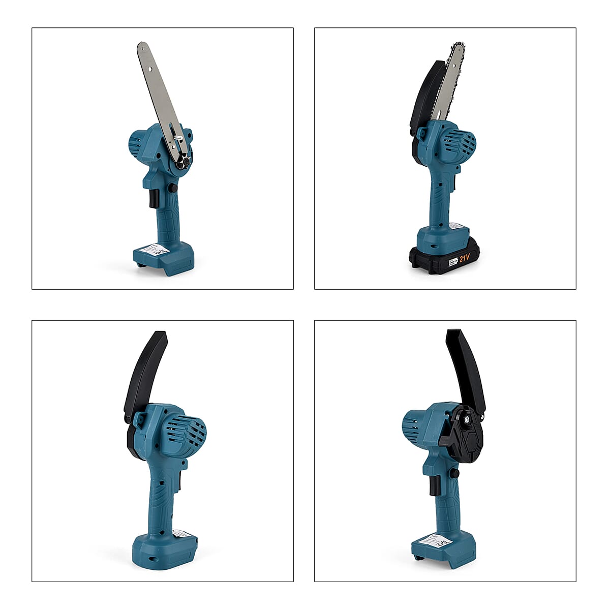 Livmore Teal Cordless 6-inch Electric Chainsaw Box (Included: 2 Batteries, Charger, 2 Saw Blade, Glove, Goggle and Screwdriver) image number 7