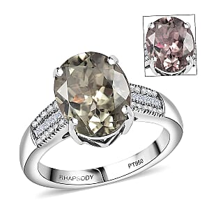 Doorbuster Rhapsody AAAA Turkizite and Diamond E-F VS 5.00 ctw Vibrancy of life Ring in 950 Platinum (Size 6.0) 6.80 Grams
