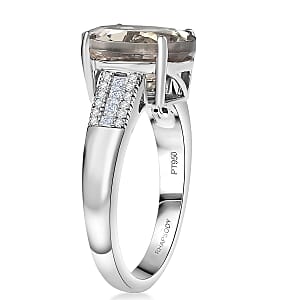 Doorbuster Rhapsody AAAA Turkizite and Diamond E-F VS 5.00 ctw Vibrancy of life Ring in 950 Platinum (Size 7.0) 6.80 Grams
