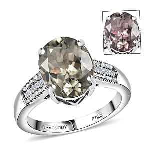  Rhapsody AAAA Turkizite and Diamond E-F VS 5.00 ctw Vibrancy of life Ring in 950 Platinum (Size 9.0) 6.80 Grams