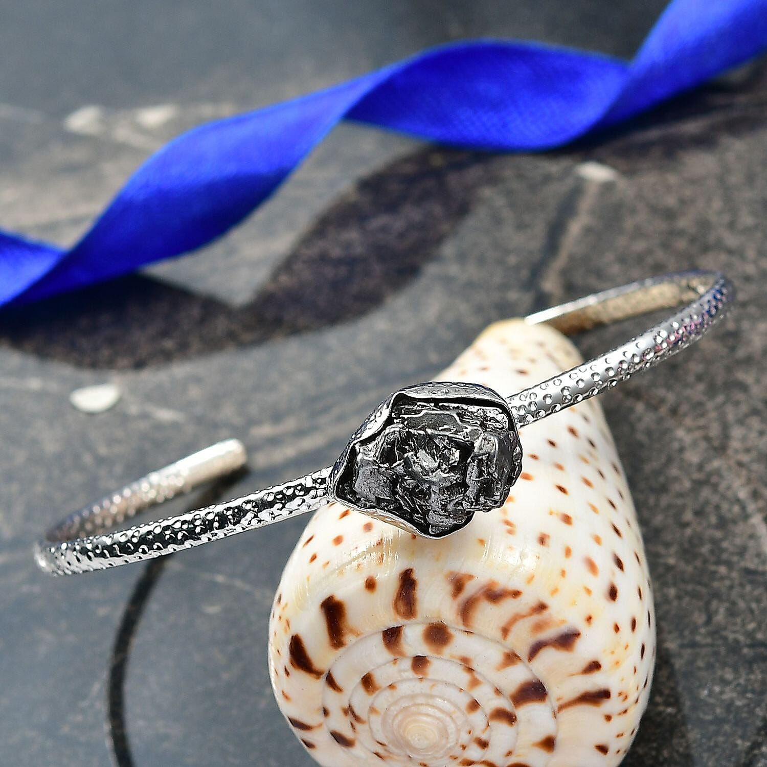 EverTrue Marvelous Meteorites 30.00 ctw Cuff Bangle in Platinum Bond