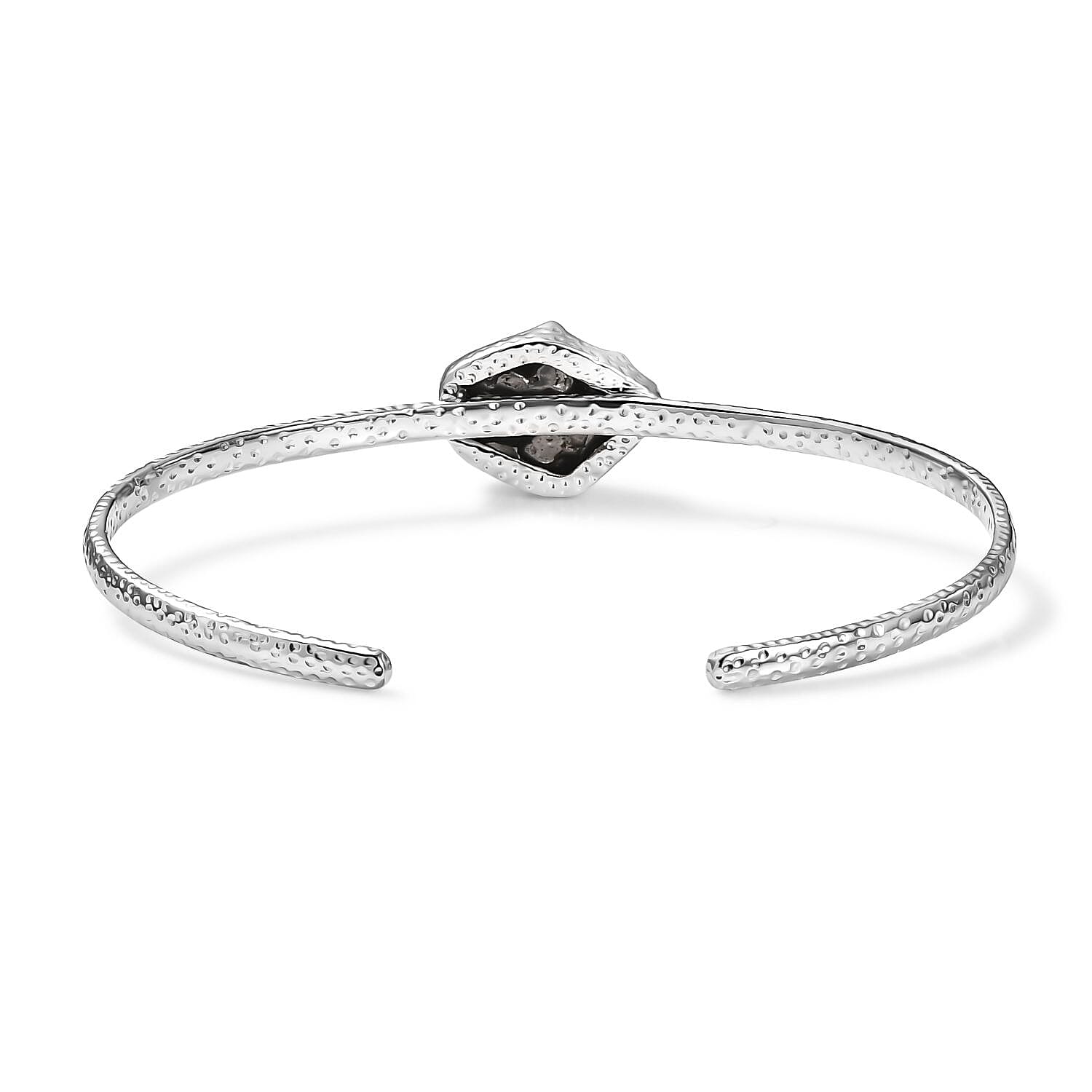 EverTrue Marvelous Meteorites 30.00 ctw Cuff Bangle in Platinum Bond
