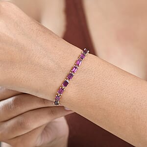 Doorbuster Luxoro AAA Radiant Ember Garnet 18.00 ctw Tennis Bracelet in 10K Yellow Gol (7.25 In)