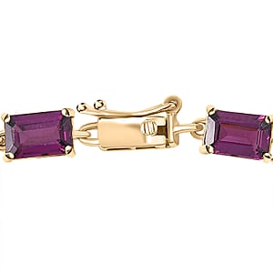 Doorbuster Luxoro AAA Radiant Ember Garnet 18.00 ctw Tennis Bracelet in 10K Yellow Gol (7.25 In)