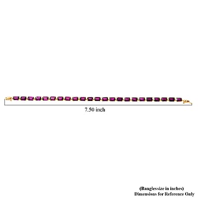 Luxoro AAA Radiant Ember Garnet 18.00 ctw Tennis Bracelet in 10K Yellow Gol (7.25 In)