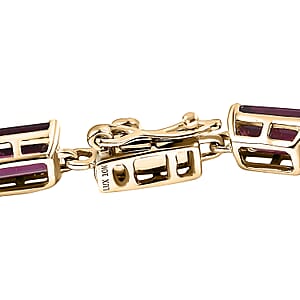  Luxoro AAA Radiant Ember Garnet 14.50 ctw Tennis Bracelet in 10K Yellow Gol (6.50 In)