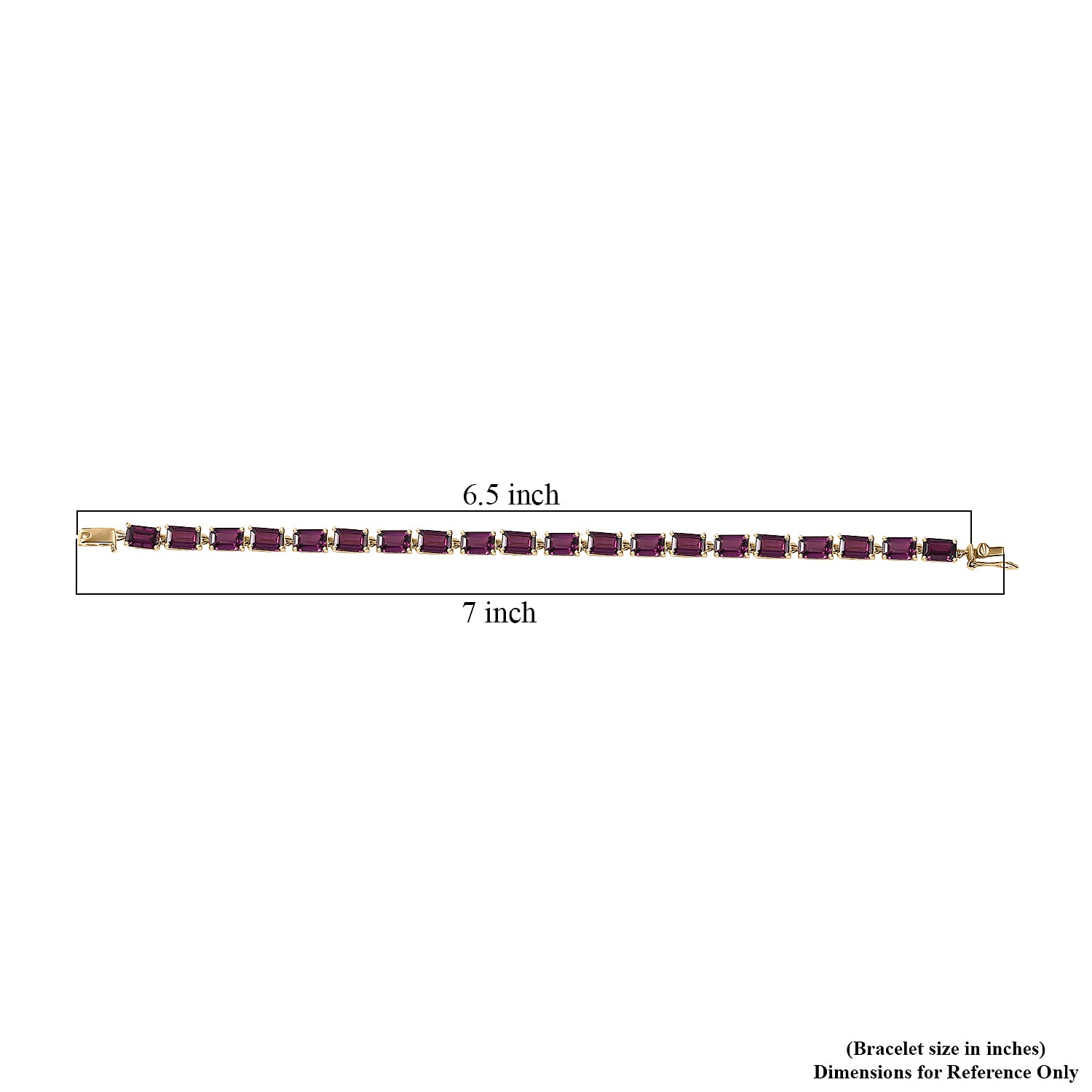Luxoro AAA Radiant Ember Garnet 14.50 ctw Tennis Bracelet in 10K Yellow Gol (6.50 In)