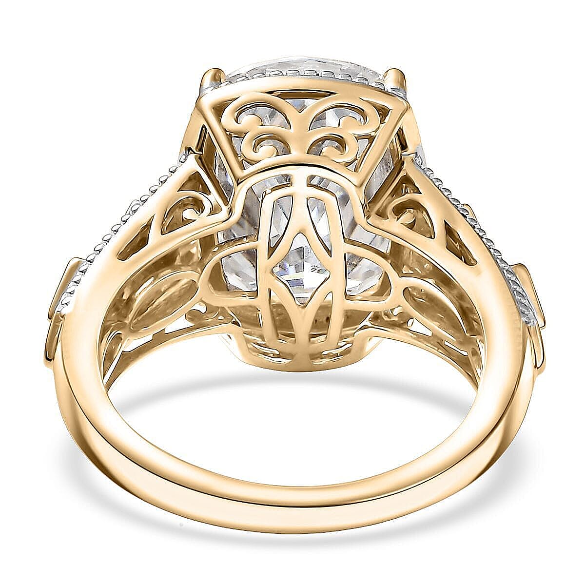 Moissanite 7.20 ctw Ring in 10K Yellow Gold (Size 10.0) 5.70 Grams image number 4