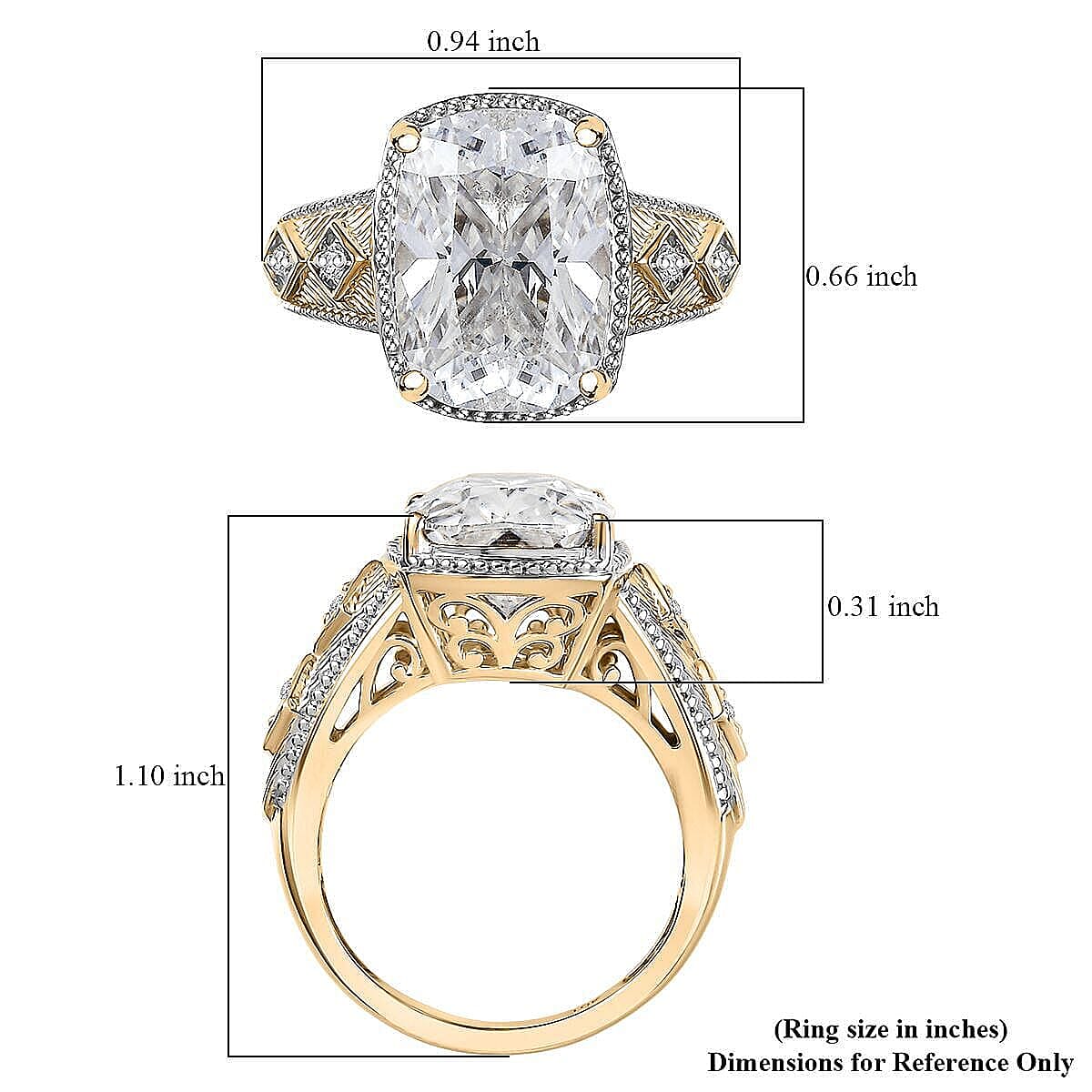 Moissanite 7.20 ctw Ring in 10K Yellow Gold (Size 10.0) 5.70 Grams image number 5