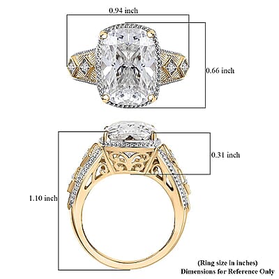 Moissanite 7.20 ctw Ring in 10K Yellow Gold (Size 12.0) 5.70 Grams