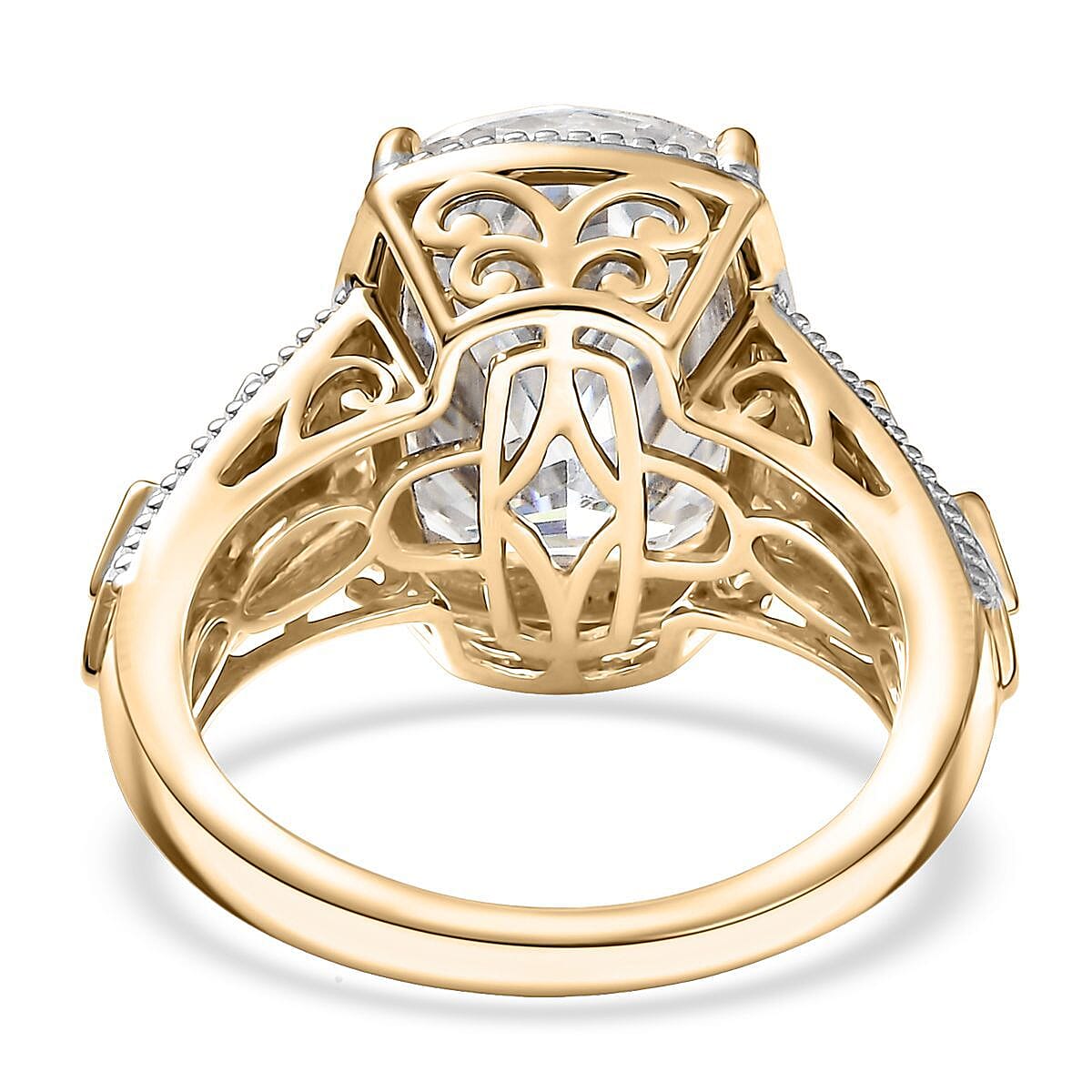 Moissanite 7.20 ctw Ring in 10K Yellow Gold  (Size 6.0) 5.70 Grams image number 4