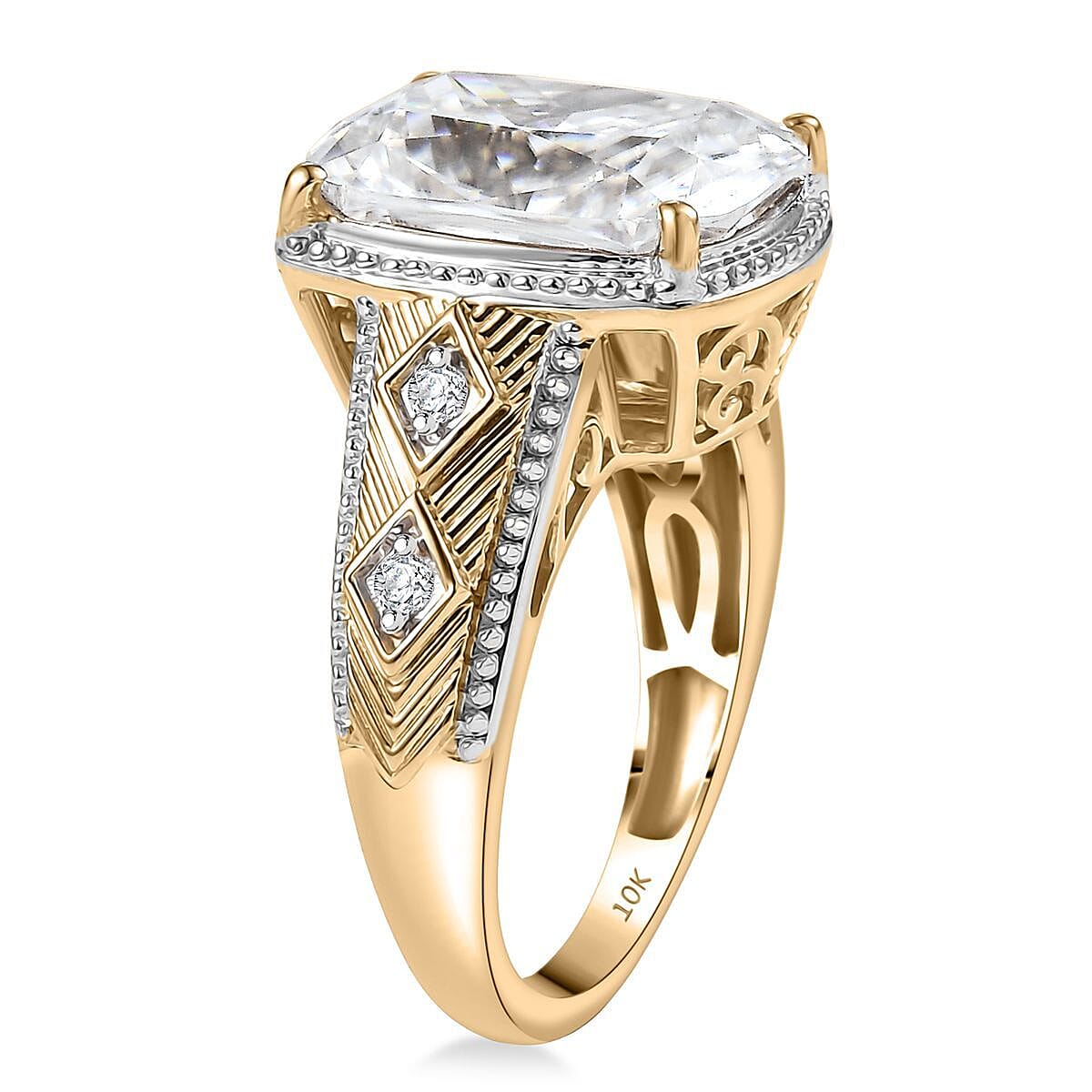 Moissanite 7.20 ctw Ring in 10K Yellow Gold (Size 8.0) 5.70 Grams image number 3