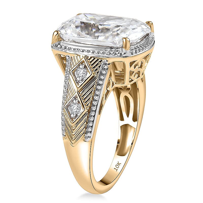 Moissanite 7.20 ctw Ring in 10K Yellow Gold (Size 8.5) 5.70 Grams