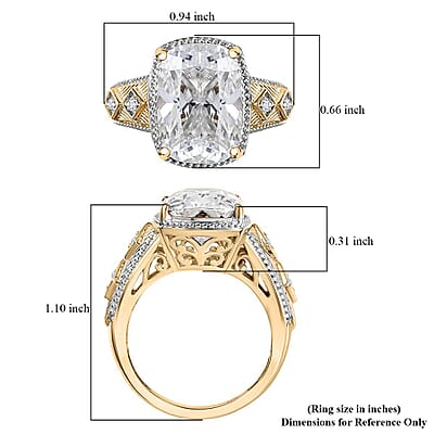 Moissanite 7.20 ctw Ring in 10K Yellow Gold (Size 9.0) 5.70 Grams