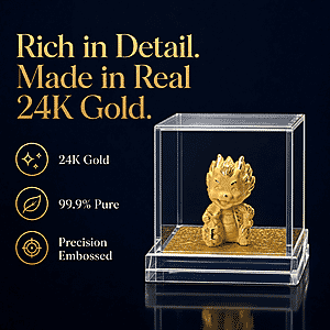 Playful Dragon 24k Gold Embossed Sheet 10mg