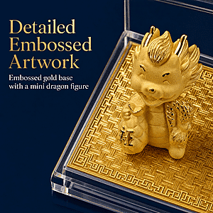 Playful Dragon 24k Gold Embossed Sheet 10mg