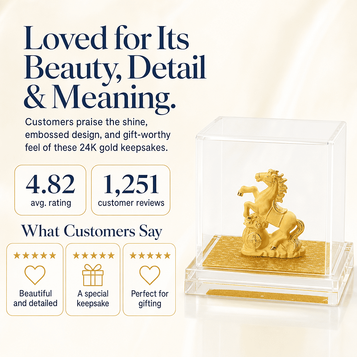 Prosperous Horse 24k Gold Embossed Sheet 10mg (Del. In 10-12 Days) image number 6